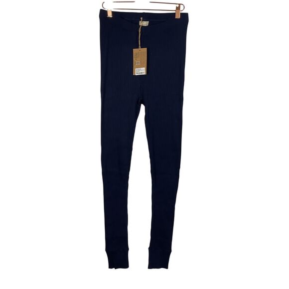The Simple Folk Womens Navy Ribbed Leggings NWT High Rise Size US 8 - Picture 1 of 5